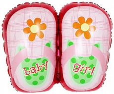 Фольгированный шар "Туфельки для девочки, Розовый" (74 см)